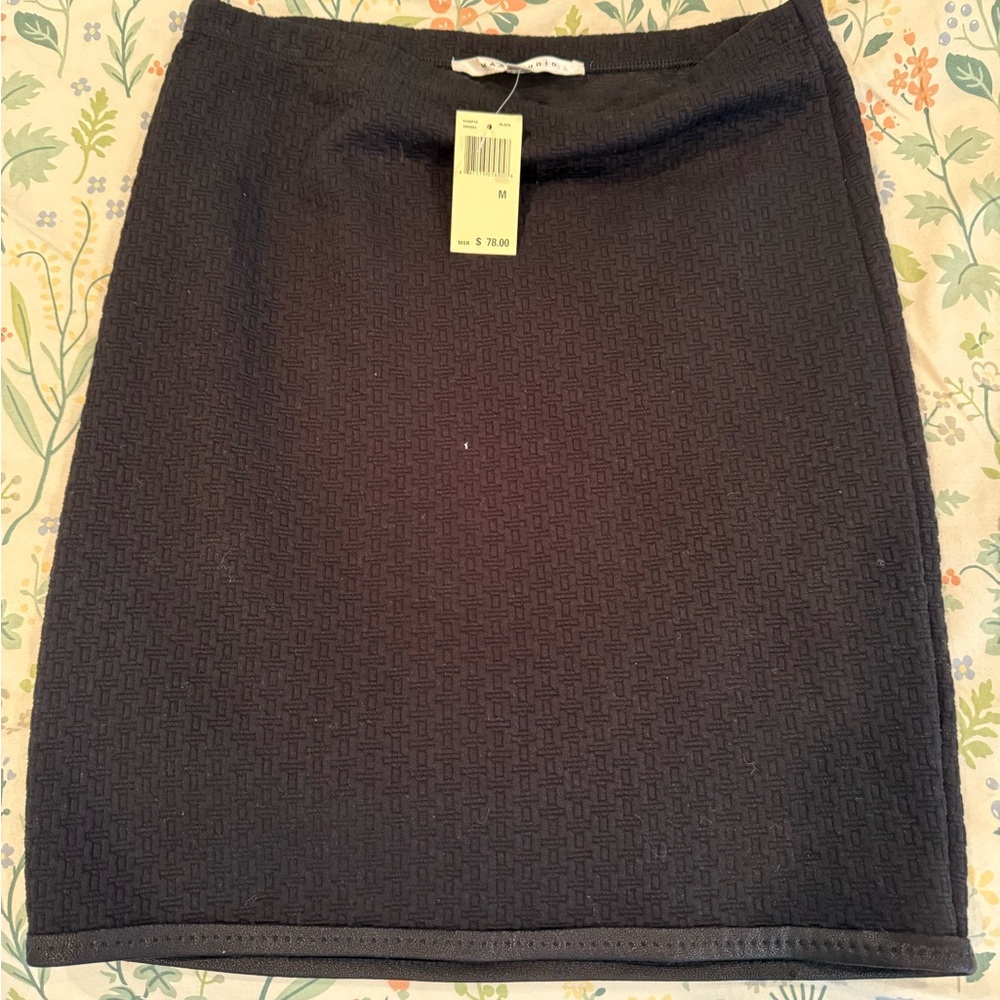 Max Studio Textured Black Pencil Skirt